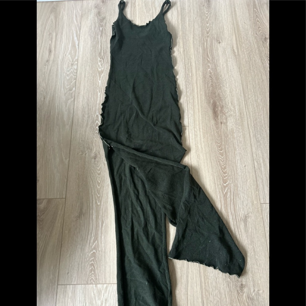 Dark green Indah dress , with slits on both sides